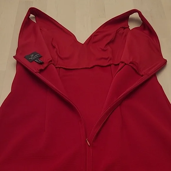 EUC Adrianna Papell Red Double Fringe Hem Sleeveless Cocktail Dress - Picture 9 of 14